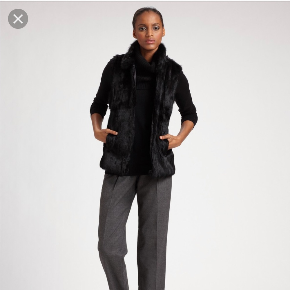 MICHAEL Michael Kors Women's Black Rabbit Fur Vest